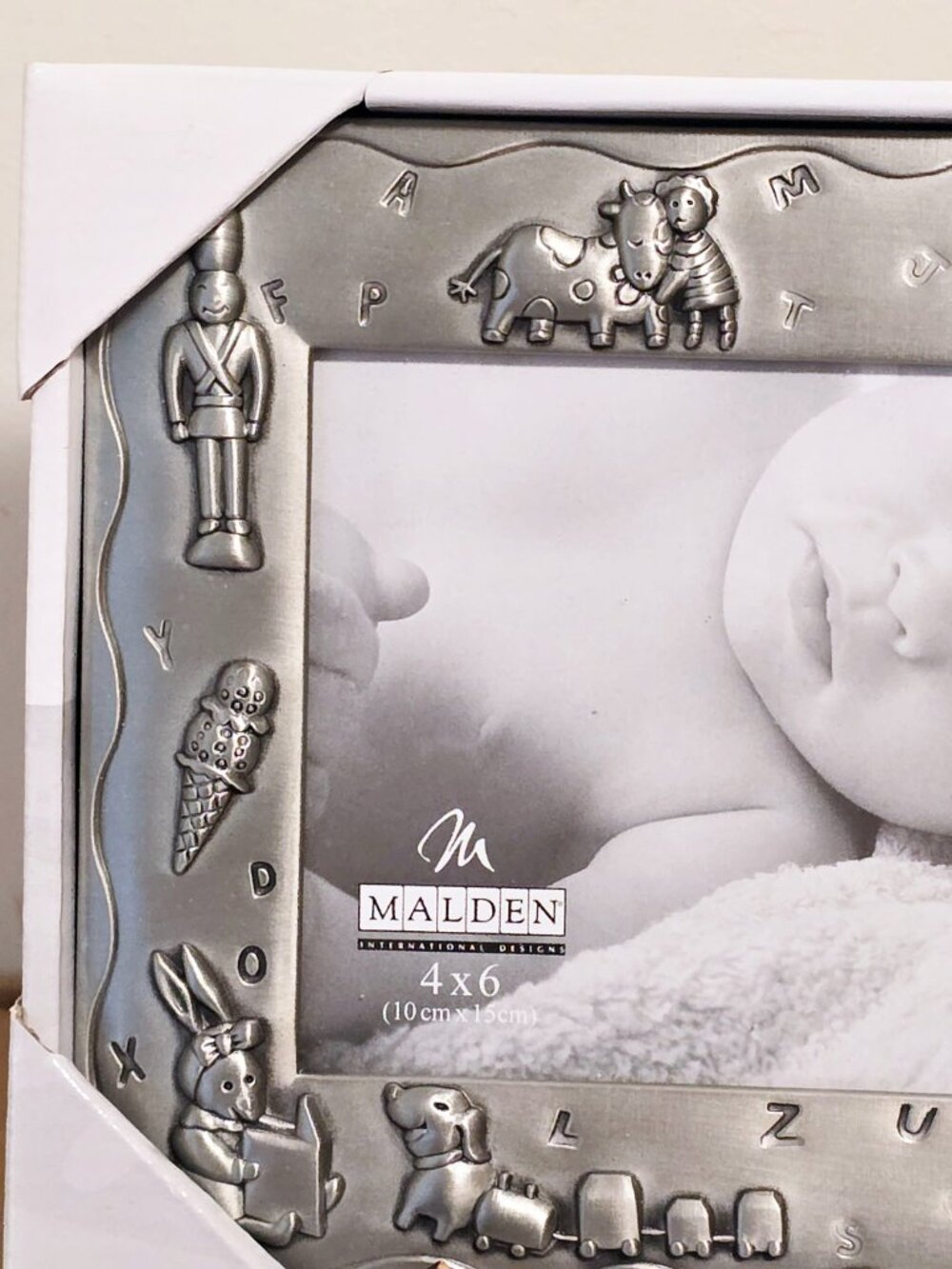 Malden Sweet Dreams Pewter 4x6 Baby Nursery Picture Frame New NIP Moon Ice Cream